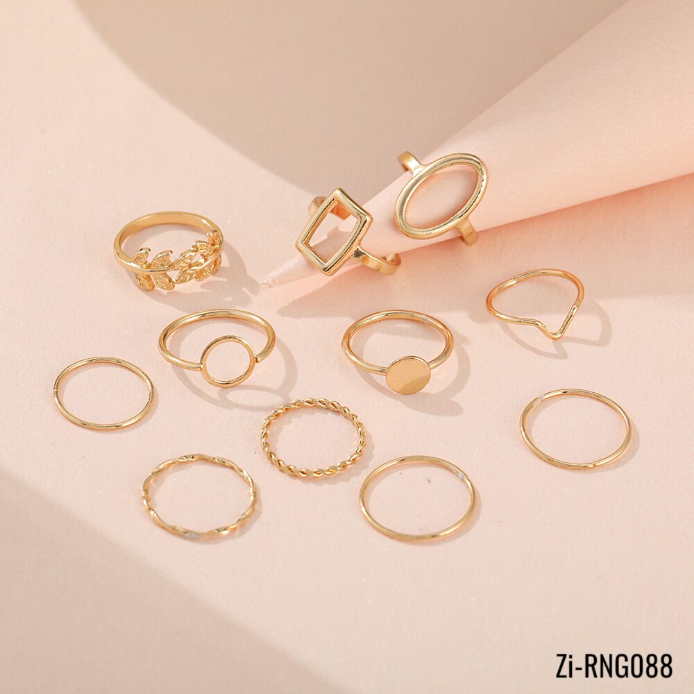 Bohemia Vintage Round Hollow Geometric Rings Set - Zi Collection Hub