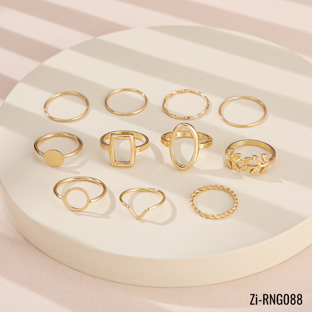 Bohemia Vintage Round Hollow Geometric Rings Set - Zi Collection Hub