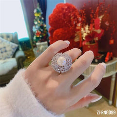 Light Luxury Noble Temperament French Pearl Open Ring