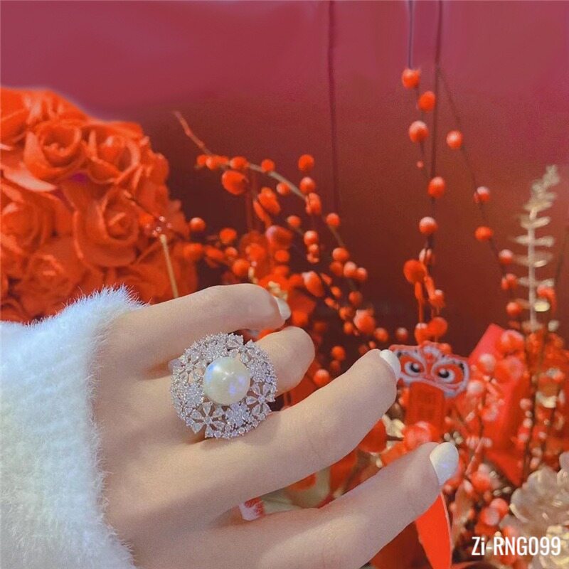 Light Luxury Noble Temperament French Pearl Open Ring - Zi Collection Hub