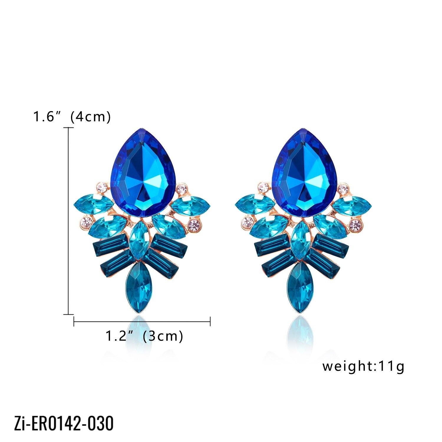 Luxury Elegant Brand Crystal Stud Earrings - Zi Collection Hub