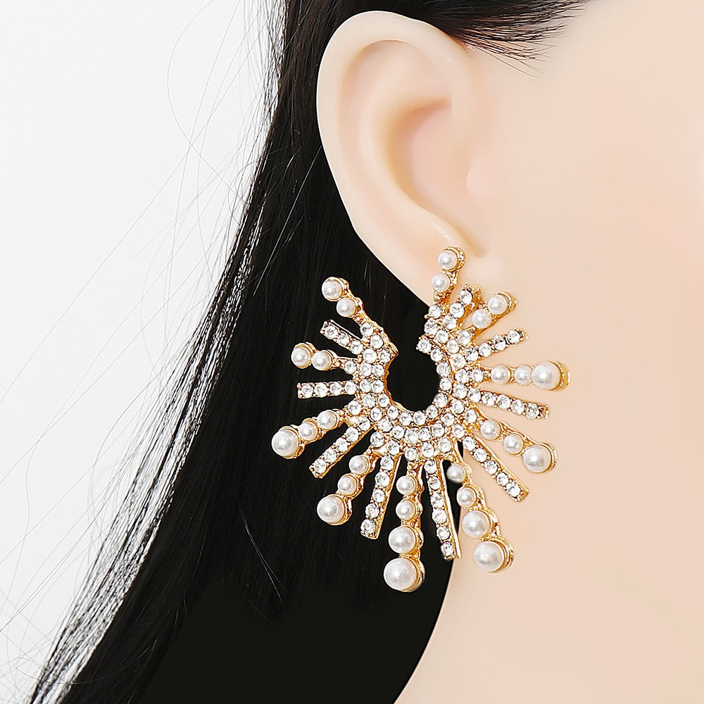 Rhinestone imitation Pearl Earrings - Zi Collection Hub