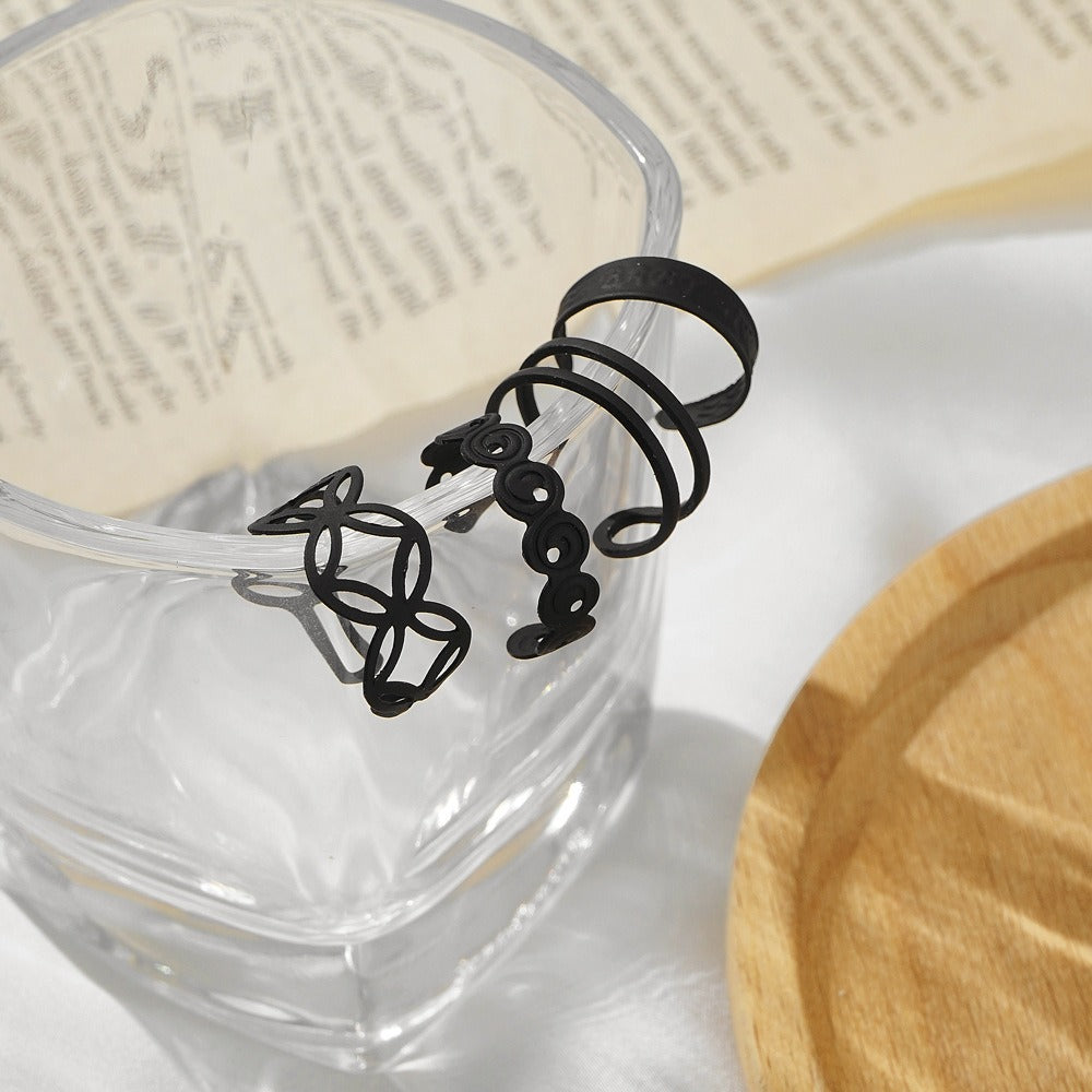 5PCS Black Knuckle Rings Set - Zi Collection Hub