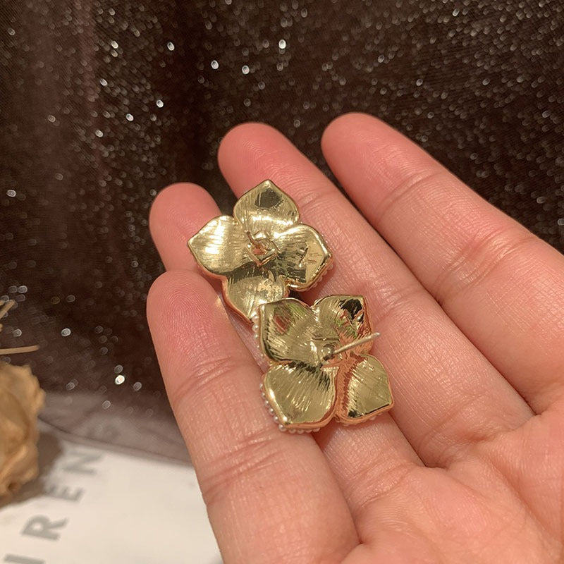 Korean High-End Elegant Flower Earrings - Zi Collection Hub