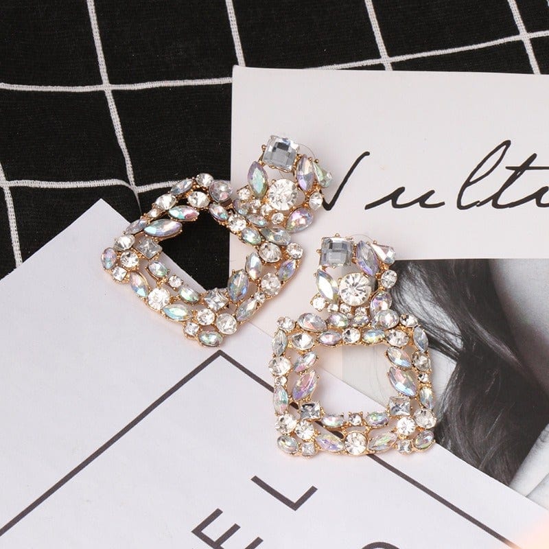 Retro Earrings Studded with Diamonds - Zi Collection Hub