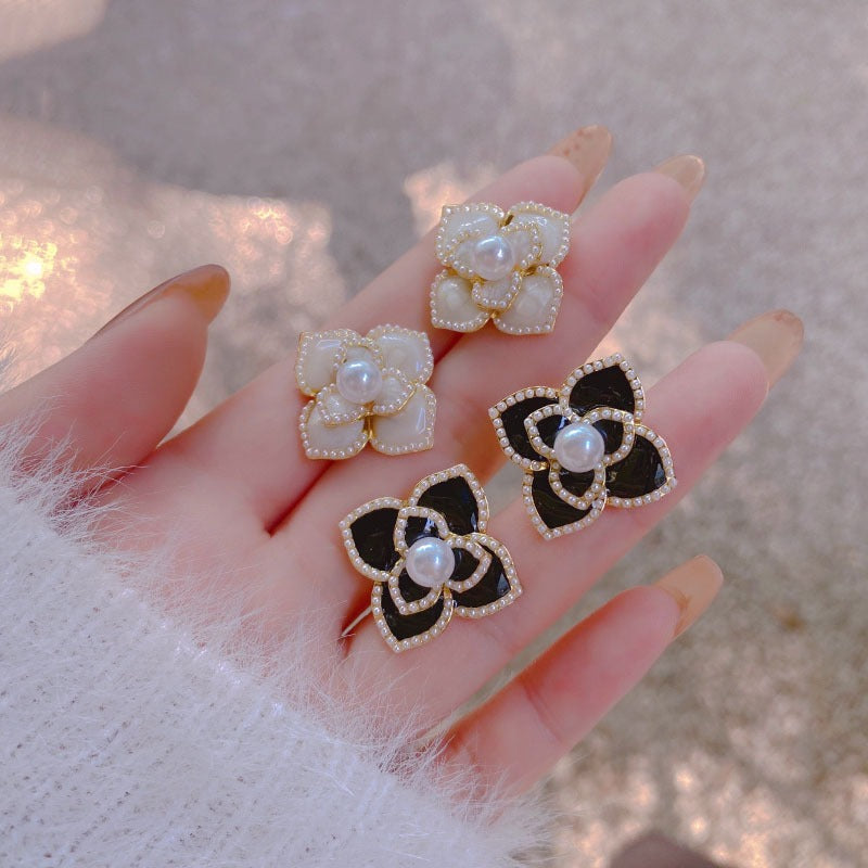 Korean High-End Elegant Flower Earrings - Zi Collection Hub