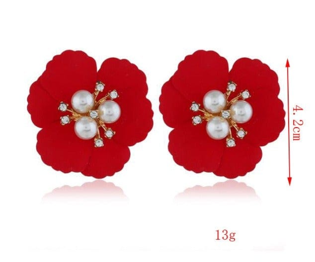 Multicolor Cute Flower Charm Huggie Earrings - Zi Collection Hub