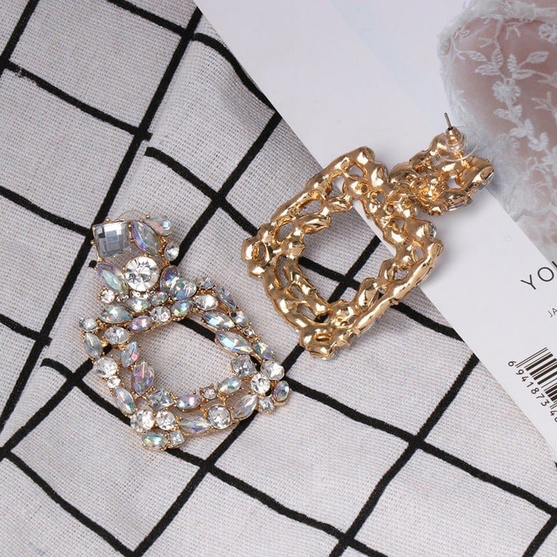 Retro Earrings Studded with Diamonds - Zi Collection Hub