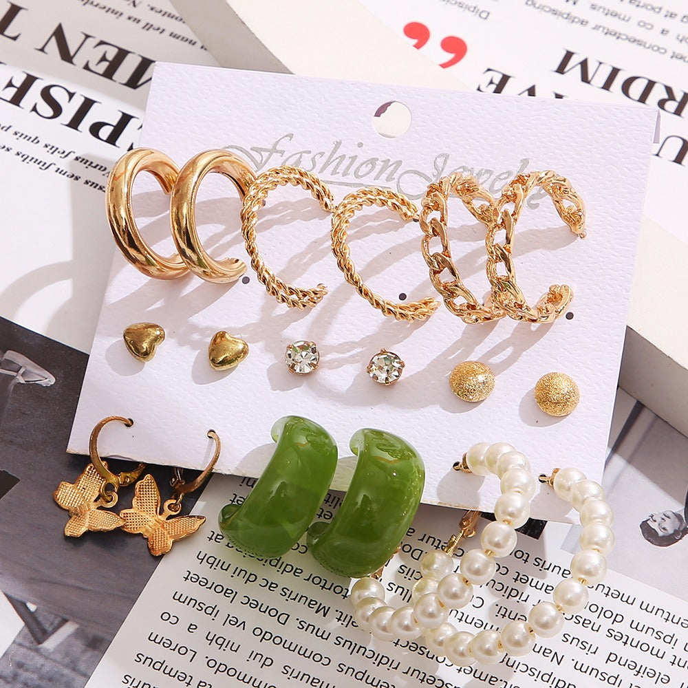 Butterfly Love Earrings Set 9 Pairs - Zi Collection Hub