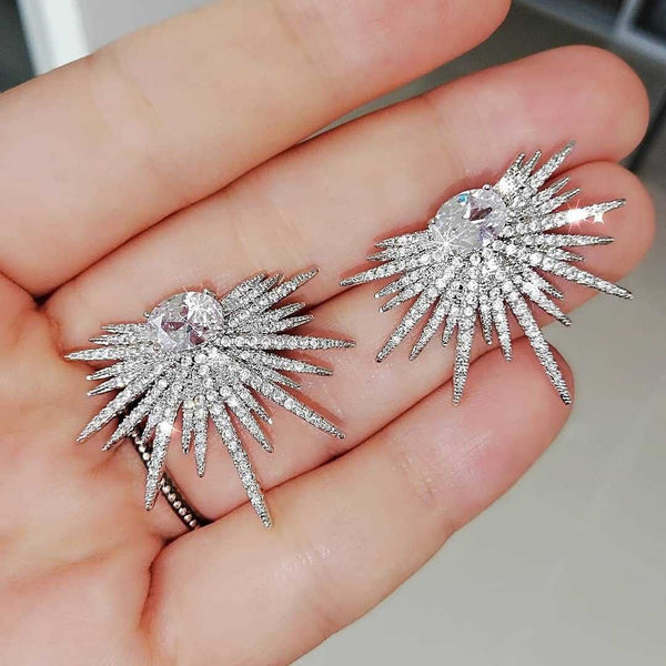 Korean version micro-set zircon earrings