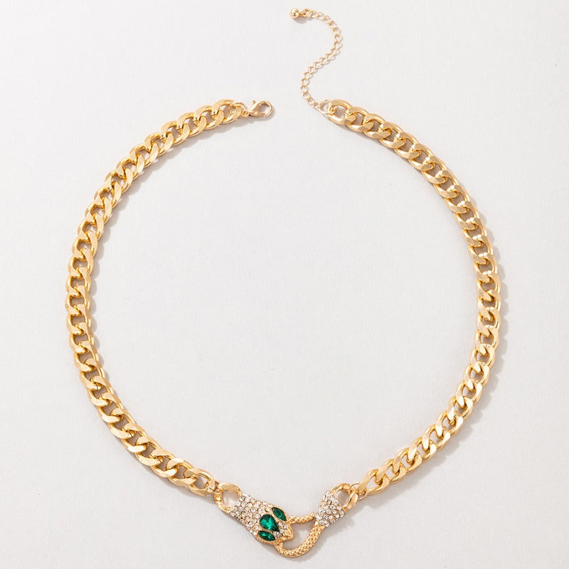 Diamond Simple Snake Bone Necklace - Zi Collection Hub